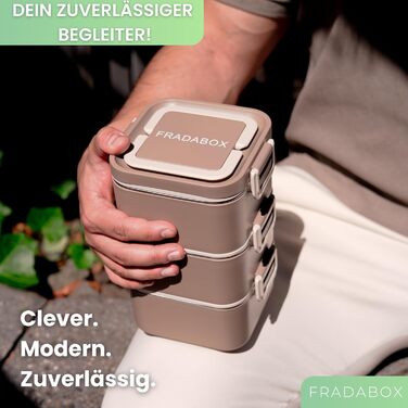 Бенто-бокс 'Remy' 2100мл, 3 секції з відділеннями та столовим прибором, преміум-якість, нержавіюча сталь, BPA-free, велика ланчбокс для дорослих, для Meal Prep, миється в посудомийній машині та підходить для мікрохвильової печі