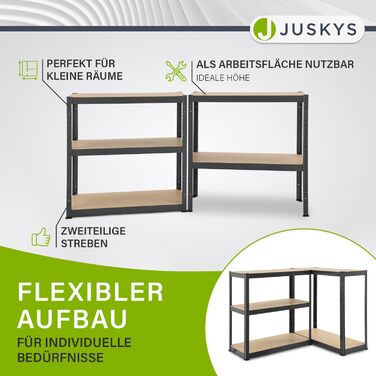 Металеві стелажі Juskys Basic 2 шт. 180x90x40 см - 1750 кг - 10 ярусів - сірий
