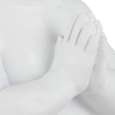 Relaxdays Guardian Angel, kneeling & praying, graceful, weather-resistant, frost-proof, grave ornament, protective angel, artificial stone, white