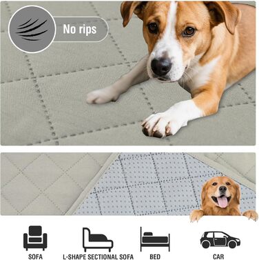 Водонепроникний килимок для собак середнього розміру 77 x 178 см, килимок для собак, захист дивану, м'який і пухнастий, захисний килимок для дивану, котячий килимок, Французький горіх