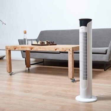 Турбовентилятор BLACK+DECKER BXEFT47E: 45W, 3 швидкості, таймер 12h, висота 81 см, білий, з пультом ДУ