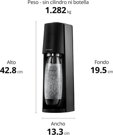 SodaStream Set: Газована вода вдома – машина для газування, циліндр CO2 60л, пляшка FUSE 1л, 2 пляшки My Only Bottle 0.5л, чорний колір