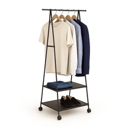 Relaxdays Clothes Rack with Wheels and 2 Shelves