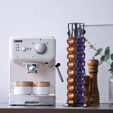 Підставка для капсул Nespresso (40 шт) XIAPIA, чорна, обертова, для зберігання кавових капсул