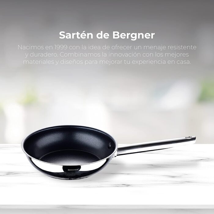 BERGNER Gourmet | Stockpot with Glass Lid | 8 L Capacity | Made of Stainless Steel | Ergonomic Handles | Kitchen Appliances | Suitable for All Cooktops (28 x 5.5 CM)