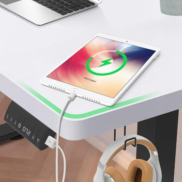 Електричний стіл для роботи TRIUMPHKEY 200x80 см, регулювання висоти, USB зарядка, 3-позиційна пам'ять, захист від зіткнень