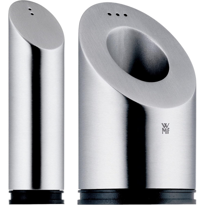 WMF Barista Sugar Shaker 240g, Glass & Two-in-One Salt/Pepper Shaker Set, 2-Piece, Small Shaker, Salt Shaker, Pepper Shaker, Cromargan Stainless Steel, Matte Finish, Dishwasher Safe, Grey, centimeters