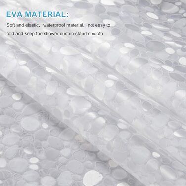 Шторка для душу Furlinic Anti-schimmel, водонепроникна, прозора, з ефектом 3D, з камінням, 120x180 см