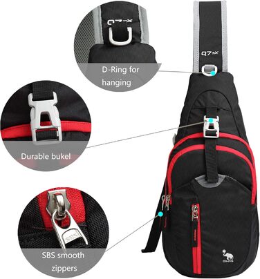 Чоловіча нагрудна сумка Olwas – чорна, для фотографії, подорожей, велосипеда та мотоцикла