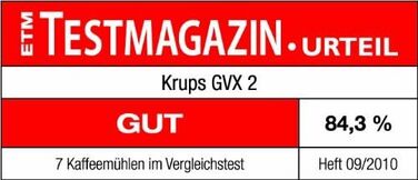 Кавомолка Krups GVX242 з жорновим механізмом, чорна