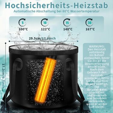Портативний душ кемпінговий JONRRYIN з підігрівом 6000 mAh, фільтром та шлангом 2м - для саду, авто, пляжу, подорожей