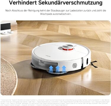Робот-пилосос Xiaomi Vacuum S40 Pro з базою самоочищення, потужність всмоктування 10 000 Па