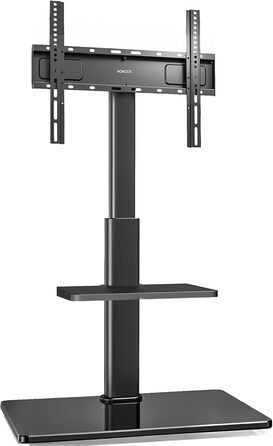 AOKCOS TV Stand - Adjustable Swivel & Tilt Floor Stand for 32-70 inch TVs (up to 40kg, VESA 400x400mm) - Black