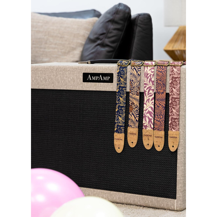 Веганський гітарний ремінь Cascha Midnight Birds - Яскравий та екологічний ремінь для гітари та укулеле