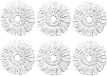 6 Pieces Spin Mop Replacement Heads Compatible with Standard Size Spin Mop, Easy to Clean and Durable Microfiber Spin Mop Refills, Mop Head for Floor Cleaning