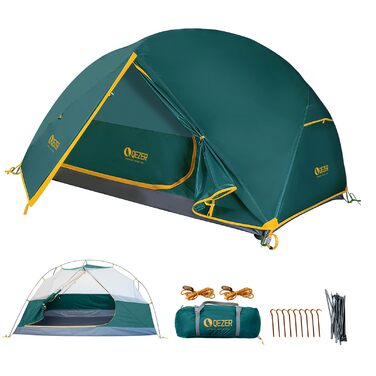 Намет кемпінговий купольний 1-2 місця Campingzelt водонепроникний, вітростійкий, для походу, кемпінгу, активного відпочинку (зелений)