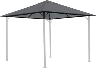 QUICK STAR Replacement Canopy for Garden Pavilion 3x3m Grey RAL 7012 Antique Pavilion Roof Replacement Cover