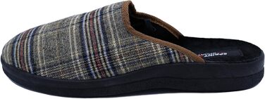 Чоловічі халапи-домашні тапочки в клітинку | Зручні тапочки для чоловіків з неслизькою підошвою | Легкі та теплі сліпони для дому в класичному фетровому дизайні | Колір: сірий та інші 46 EU коричневий