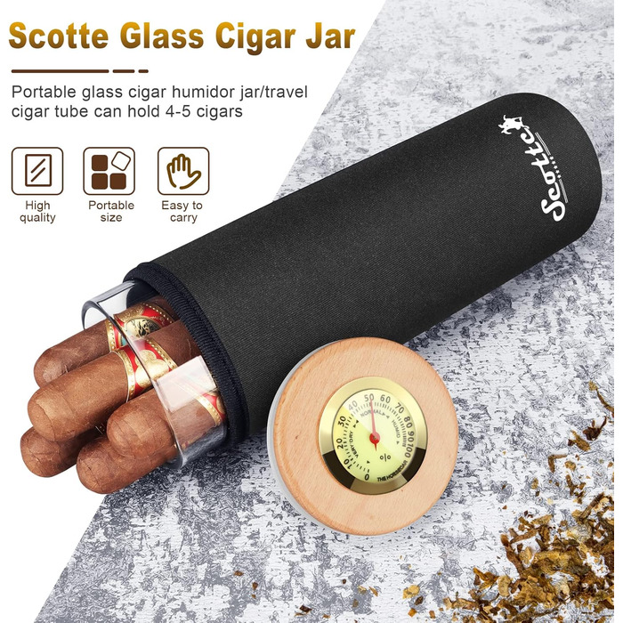 Вишуканий тютюнець для сигар Scotte Humidor, подарункова коробка для 5 сигар, футляр для подорожей