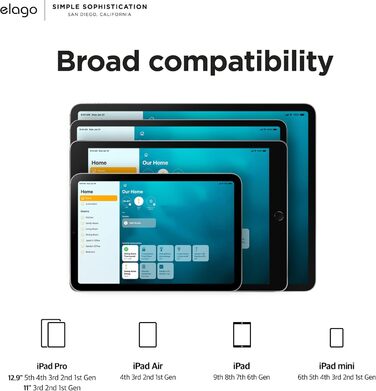 Тримач для планшета elago Home Hub Mount для Apple iPad, iPad Air/Pro, Samsung Galaxy Tab та інших планшетів, силіконовий, з кабелем-органайзером, чорний