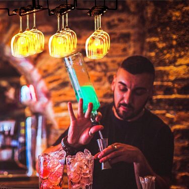 Металевий утримувач для келихів вина (4 шт), 40 см, для бару, кухні, ресторану