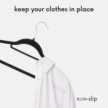 Набір вішалок для одягу OGIVO, 50 шт. - чорні, з антиковзаючою поверхнею, для краваток та сорочок