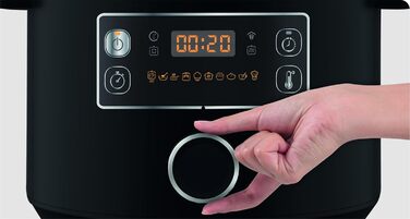 Мультиварка Tefal Turbo Cuisine 4.8л CY7548: швидка, 10 програм (приготування на пару, тушкування, смаження, су-від, рис), підтримання тепла, антипригарне покриття, чорна