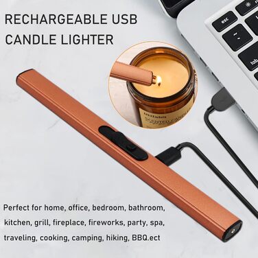 KOAKOMI Candle Accessory Set, Wick Trimmer, Candle Snuffer, and Wick Dipper for Candles, Aromatherapy Lovers, Gift, Stainless Steel Candle Care Set (Rose Gold, 4 Pieces with Lighter)