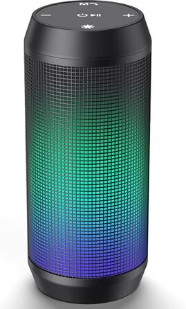 Портативна Bluetooth колонка ELEHOT з LED підсвіткою, 10W, підтримка Micro-SD та USB, з функцією гучного зв'язку для телефону та ПК