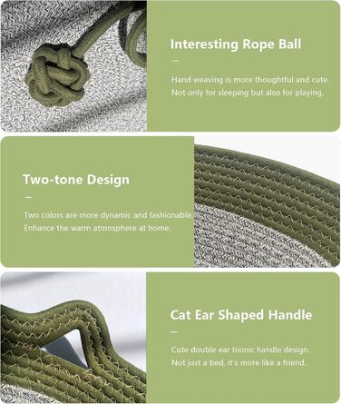 Квіткове ліжко для котів 7WUNDERBAR: зручний корзинка з бавовняних шнурів, діаметр 42 см, висота 15 см, підходить для котів та маленьких собак