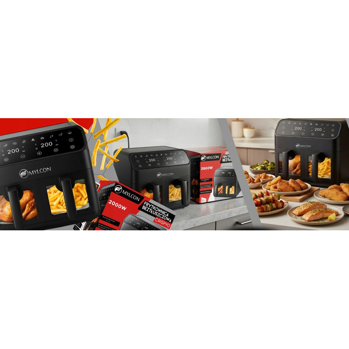Аерофритюрниця MYLCON CRISPYO 8L 2000W з подвійною чашею