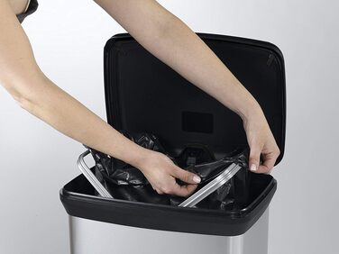 Сміттєвий кошик Curver Deco Bin Metallic's на 50 л з педаллю, пластиковий, сріблястий