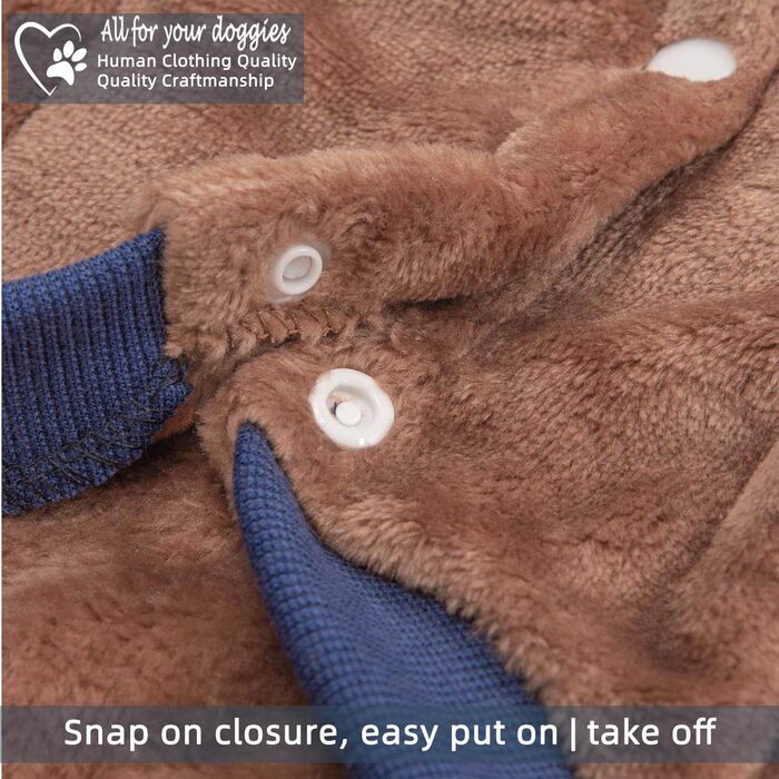 FabriCastle Dog Hooded Sweatshirt for Small Dogs, Boys and Girls, Dog Clothes, S, XS, XXS, Puppy Sweatshirt, Pet Outfit, Cat Clothes, Super Soft, Warm, Snap Closure (Camel-Navy)