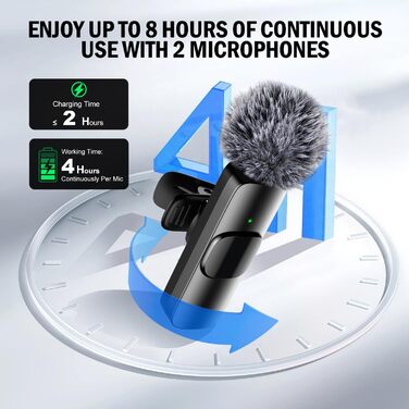 Бездротове петличне мікрофон з 4 режимами запису для Android, iPhone, PC – Mini-мікрофон для відео, Vlog, TikTok, YouTube, стрімінгу та інтерв'ю (K5 Type-C)