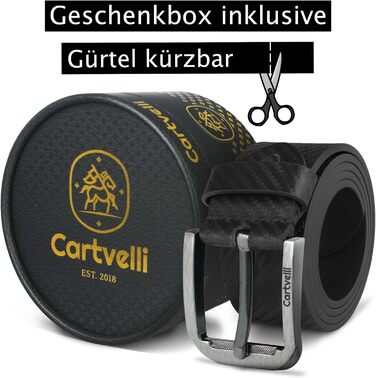 Чоловічий шкіряний ремінь преміум-класу Carbon - Made in Germany з подарунковою коробкою. Ширина 40 мм, розмір 115, чорний колір.