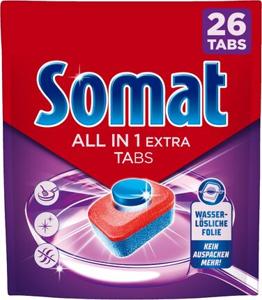 Таблетки для посудомийних машин Somat All in 1 Extra, для блискучого очищення (92 шт)
