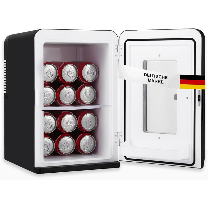 Sommertal KS15 Mini Refrigerator, cooling and heating, 15L capacity, 230V for room outlet and 12V DC for car, beer refrigerator, beverage refrigerator, small portable minibar