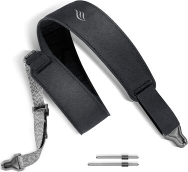 Магнітний ремінь для гітари, басу та укулеле ENYA – Швидке закриття, регулювання однією рукою, з імітацією шкіри, чорний