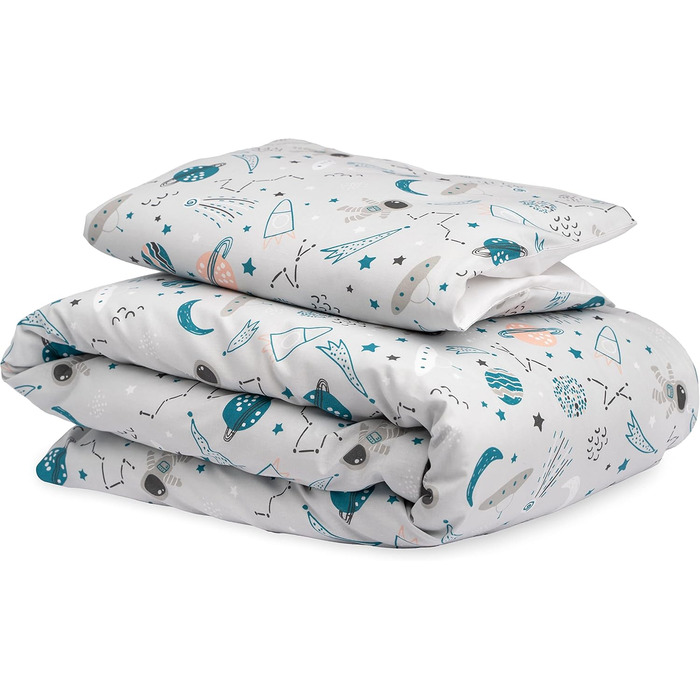 Комплект постільної білизни для новонароджених FlyIdeas: 100% бавовна, сертифікат якості, 160x80 см (Космос)