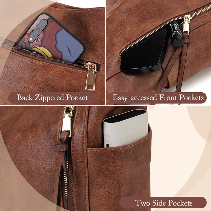 Сумка жіноча шкіряна Chase Chic: шопер, крос-боді, Hobo, комплект з гаманцем, велика, коричнева