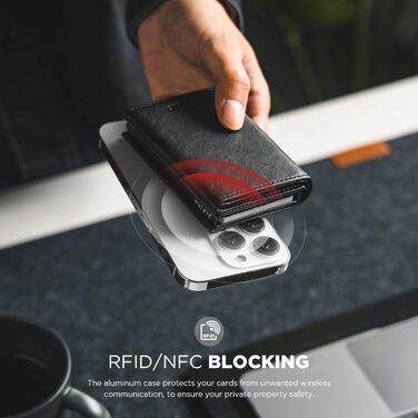 Чоловіче шкіряне картхолдер VULKIT з RFID-захистом, поп-ап, з відділом для грошей та віконцем для ID, чорний