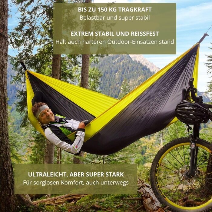 Гамак Amazonas Ultra-Light Adventure Coyote - надлегкий двомісний гамак 275x140 см, до 150 кг, зелений (Yellowstone)