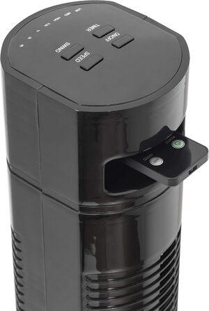 Турбовентилятор Bestron AFT760Z з 3 швидкостями, осциляцією 75°, таймером та висотою 78 см (чорний)