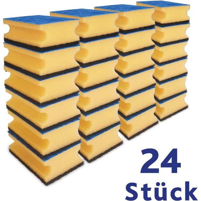 Vileda Glitzi Plus Pot Scrubber, Kitchen Sponge, Antibacterial Sponge, Highly Absorbent, Pack of 24