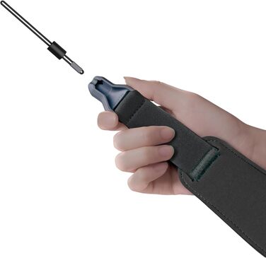 Магнітний ремінь для гітари, басу та укулеле ENYA – Швидке закриття, регулювання однією рукою, з імітацією шкіри, чорний