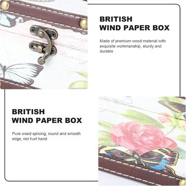 Коробка для серветок вінтажна, органайзер для тканинних серветок, тримач для серветок - для вітальні, ванної кімнати, спальні, офісу (Стиль 1)