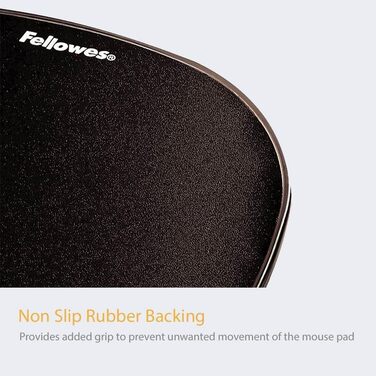 Килимок для миші Fellowes Crystals з підставкою для зап'ястя - ергономічний килимок для миші, ігровий килимок, чорного кольору