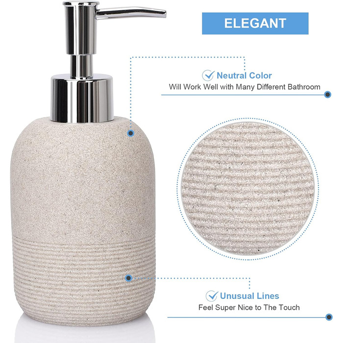 Набір аксесуарів для ванної кімнати L'ARL GMVOI, 4 шт., бежевий: себорегулятор, тримач для зубних щіток, стакан, мильниця