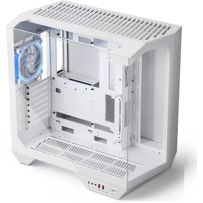 darkFlash DY470: Корпус для ігрового ПК Full-Tower ATX з двома камерами, скляною панеллю, підтримкою RTX 40 та 4 PWM-ARGB вентиляторами (білий)