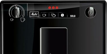 Melitta Solo - Fully automatic coffee machine with adjustable spout, small coffee machine with removable water tank, suitable for e.g. espresso or café crème, pure black Pure Black Single
